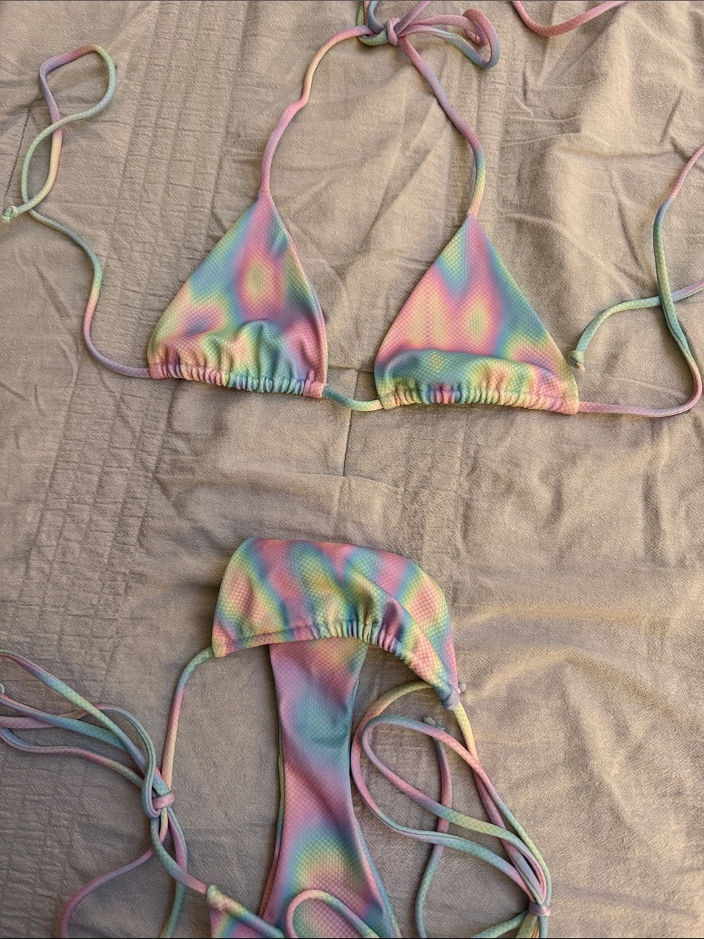 Andi Bagus Pastel Rainbow Tie-Dye Triangle String Bikini - Picture 4 of 6